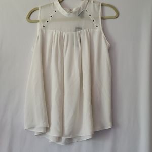 Women's Worthington Petite Cream Flowy Top NWT